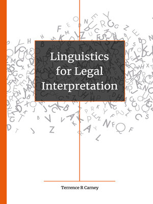 cover image of Linguistics for legal interpretation